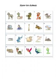 English Worksheet: Animals