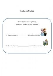 English Worksheet: Vocabulary practice