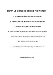 English Worksheet: Jumbled Sentence