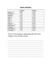 Seasons worksheet 