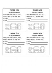 English Worksheet: Bonus Points for can goods