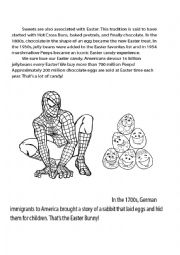Power Ranger, Spiderman Easter facts, story and puzzle and coloring