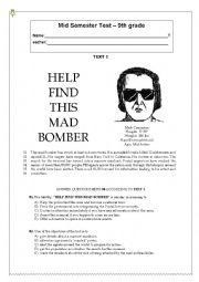 English Worksheet: Final Test - 9th Grade