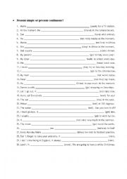 English Worksheet: Present Simple or Continuous?