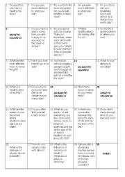 English Worksheet: healthy lifestyle - boardgame