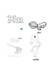 English Worksheet: LETTER N