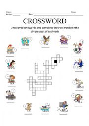 Unscramble crossword past tense