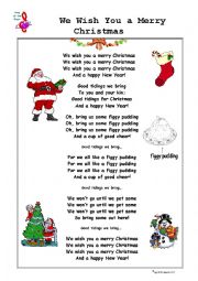 Christmas Song We Wish You A Merry Christmas Esl Worksheet By Agamat