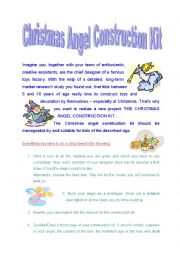 English Worksheet: Christmas Angel