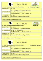 English Worksheet: 27 speaking cards : Rules in different places