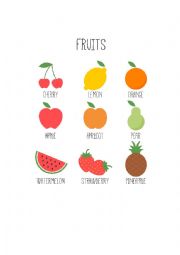 English Worksheet: Fruits Vocabulary