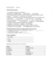 English Worksheet: Vocabulary definition