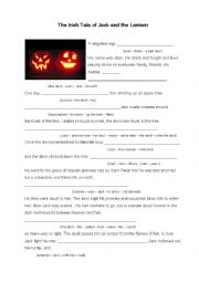 English Worksheet: The Irish Tale of Jack and the Lantern