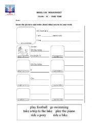 English Worksheet: free time activities