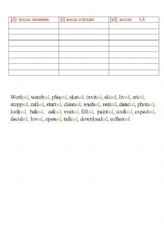 English Worksheet: The ending  ed in Past Simple