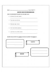 English Worksheet: ALWAYS AND NEVER WORKSHEET