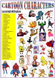 Cartoons worksheets