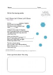 English Worksheet: Song: let it snow