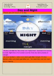 English Worksheet: DAY AND NIGHT