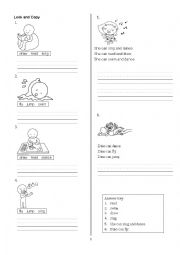 English Worksheet: actions: Look and copy