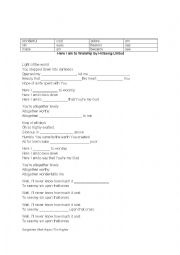 English Worksheet: Here I am (Hillsong United) Song Activity