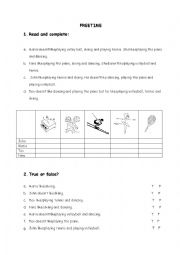 English Worksheet: Freetime 2