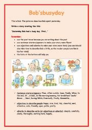 English Worksheet: Bobs busy day