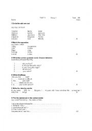 English Worksheet: Elementary worksheet