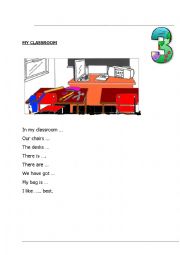 English Worksheet: My classroom