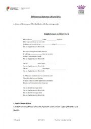 English Worksheet: English man in NY - Differences between UK and USA