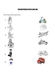 English Worksheet: Transportation and Me