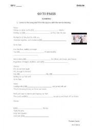 English Worksheet: Go to Paris