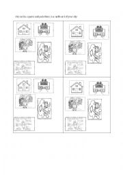 English Worksheet: Parts of the city Cardboard