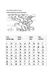 English Worksheet: Jack and the beans stalk