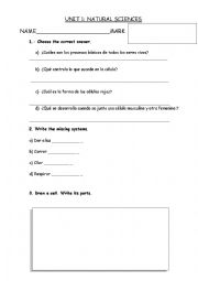 English Worksheet: UNIT 1: OUR BODIES AND HEALTH
