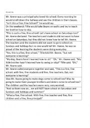 English Worksheet: A Fine Fine School Sequencing Strips