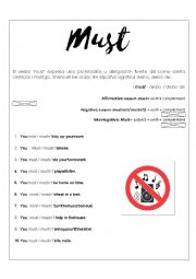 English Worksheet: Must or Mustnt
