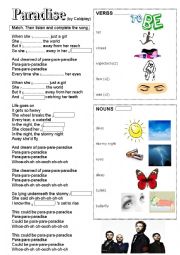 English Worksheet: Paradise (by Coldplay)
