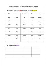 English Worksheet: Spot the pronouns