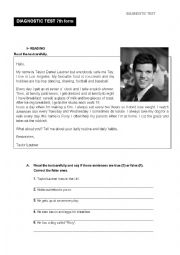 English Worksheet: Placement Test 7th