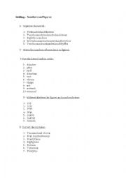 English Worksheet: Numbers and figures