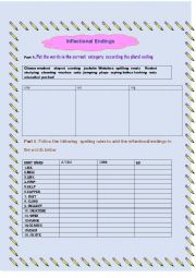 English Worksheet: Inflectional Endings