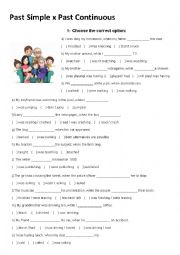 English Worksheet: Past Simple x Past Continuous