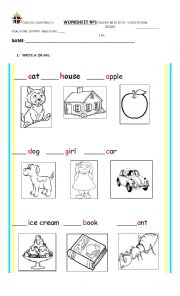 English Worksheet: a-an