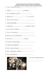 English Worksheet: adjectives of personality