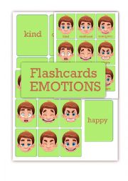 English Worksheet: Feelings and emotions flashcards
