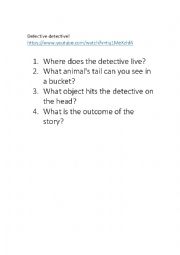 English Worksheet: Defective Detective Video