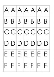 English Worksheet: A-F capital small letter