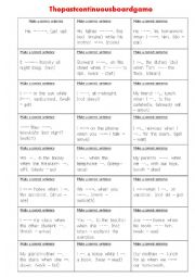 Boardgame past continuous - ESL worksheet by missake2