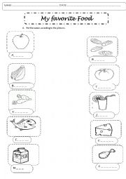 English Worksheet: Food